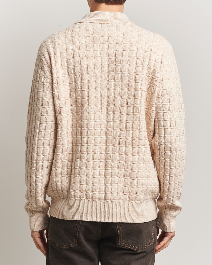 Heren | Truien | LES DEUX | Gustav Structured Polo Knit Light Sand Melange