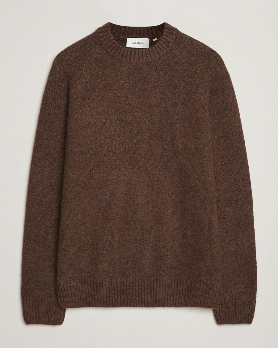 Heren | Truien | LES DEUX | Gilbert Crew Neck Knit Slate Brown