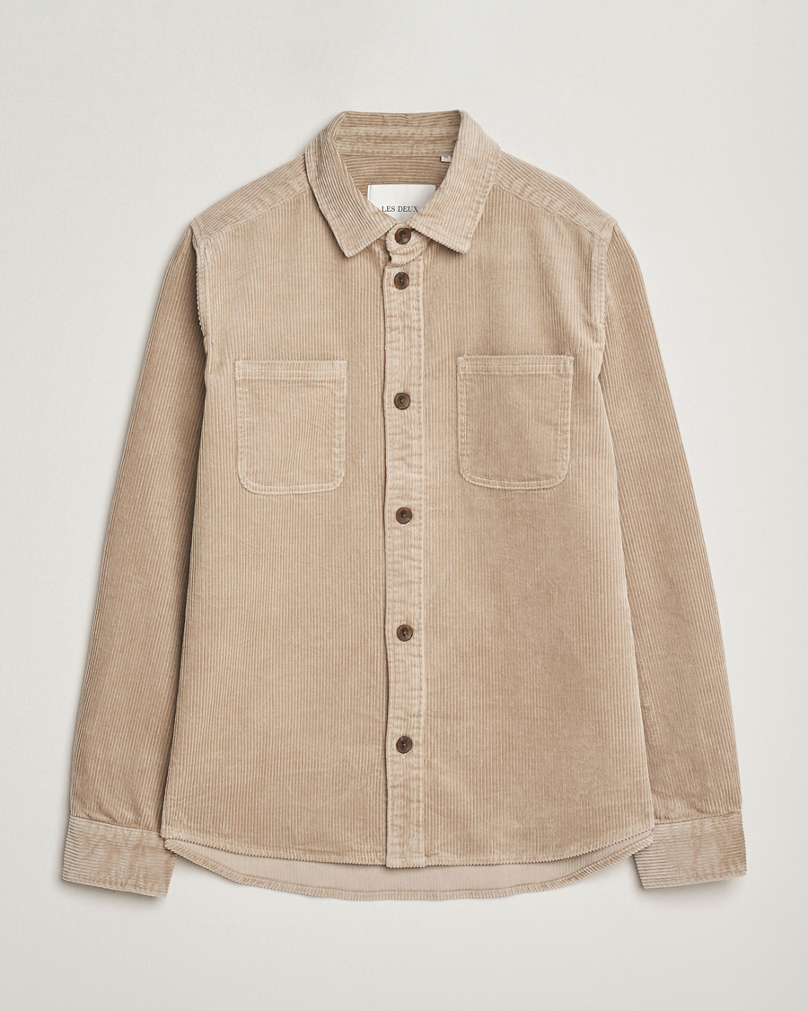 Heren | Overhemden | LES DEUX | Kody Corduroy Overshirt Light Sand