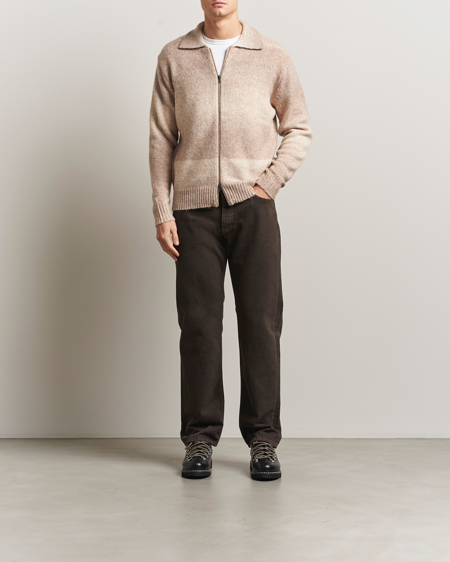 Heren | Truien | LES DEUX | Gannon Gradient Zipper Cardigan Prairie Sand