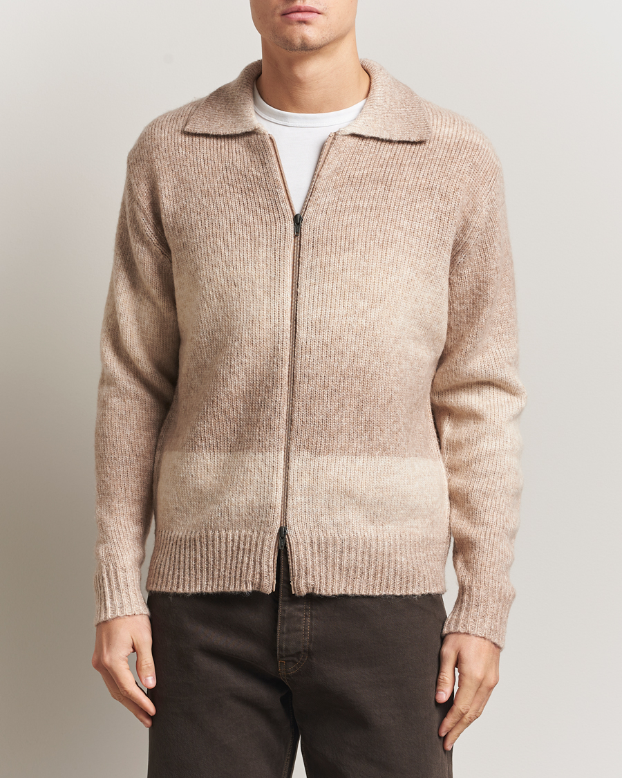 Heren | Truien | LES DEUX | Gannon Gradient Zipper Cardigan Prairie Sand