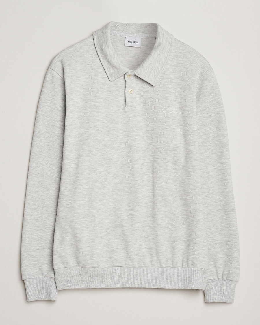 Heren | Truien | LES DEUX | Ben Polo Pique Sweatshirt Snow Melange