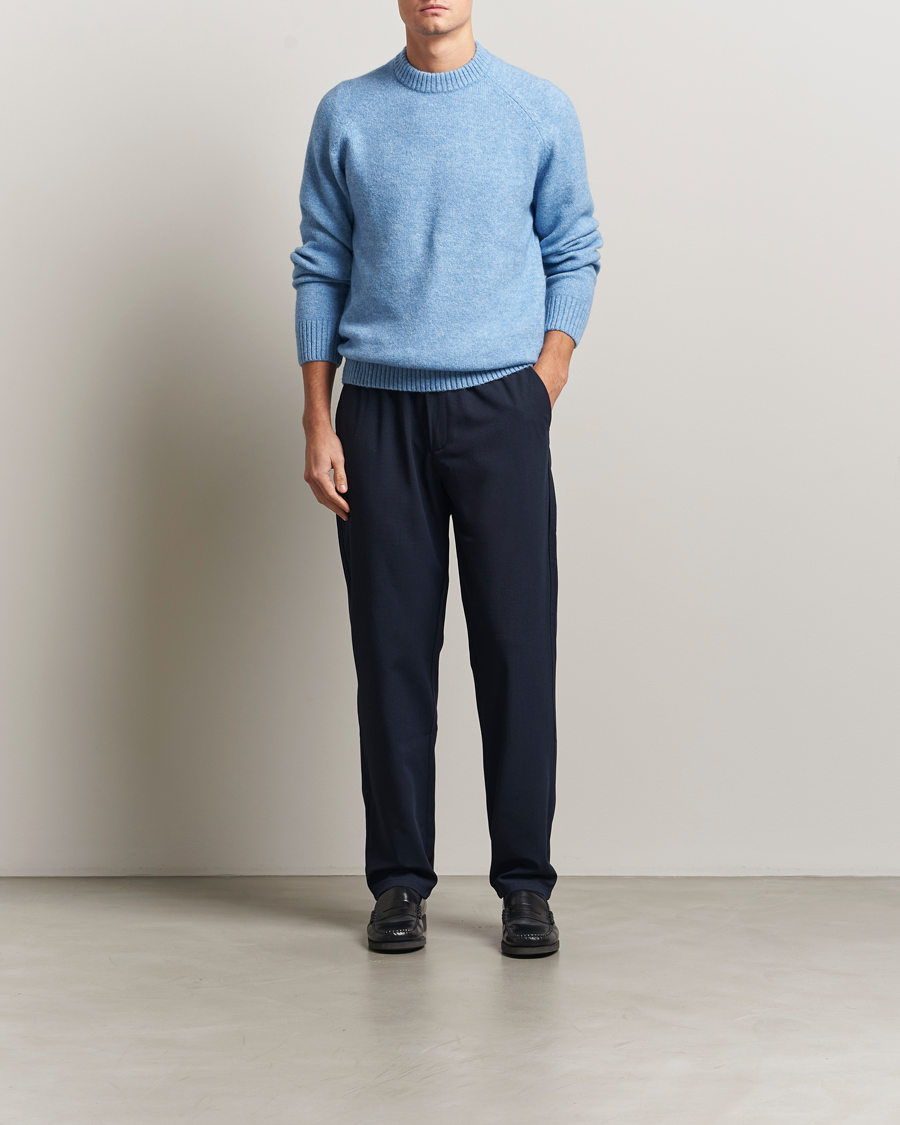 Heren | Broeken | LES DEUX | Como Tapered Textured Pants Dark Navy Blue