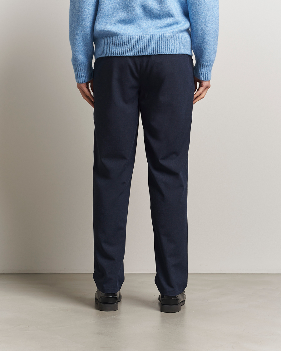 Heren | Broeken | LES DEUX | Como Tapered Textured Pants Dark Navy Blue