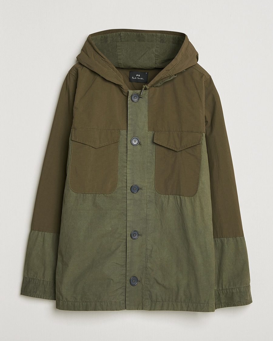 Heren | Jassen | PS Paul Smith | Cotton Ripstop Hooded Jacket Dark Green