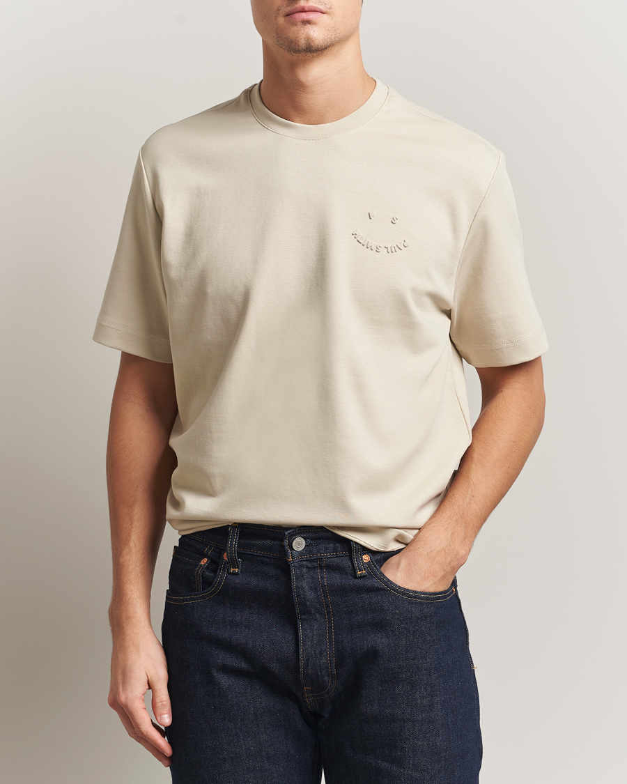 Heren | T-shirts | PS Paul Smith | Casual Fit Happy T-Shirt Ecru