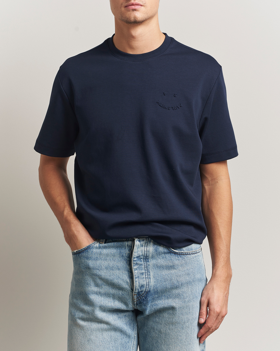 Heren | T-shirts | PS Paul Smith | Casual Fit Happy T-Shirt Navy