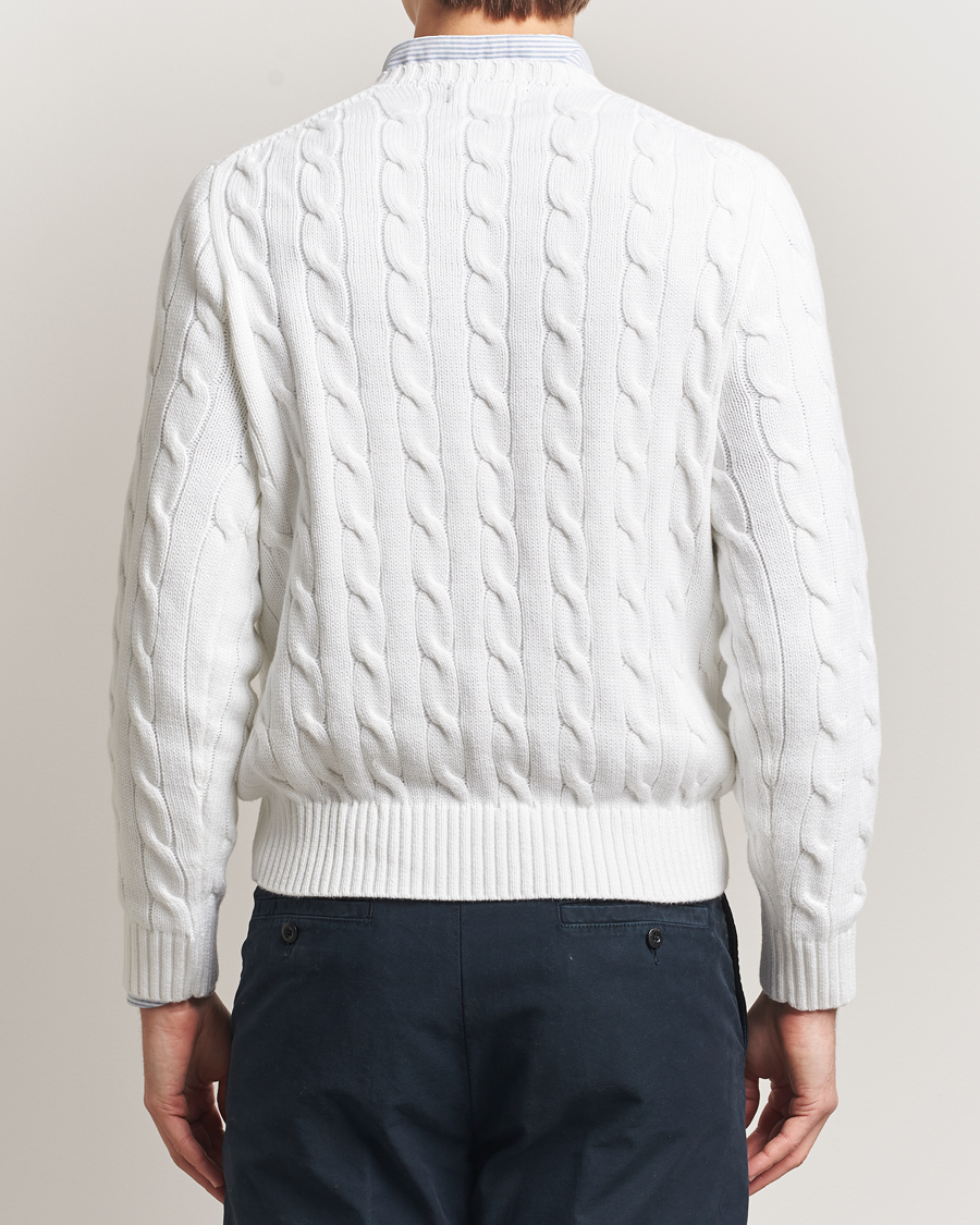 Heren | Truien | Polo Ralph Lauren | Cotton Cable Flag Sweater Ceramic White