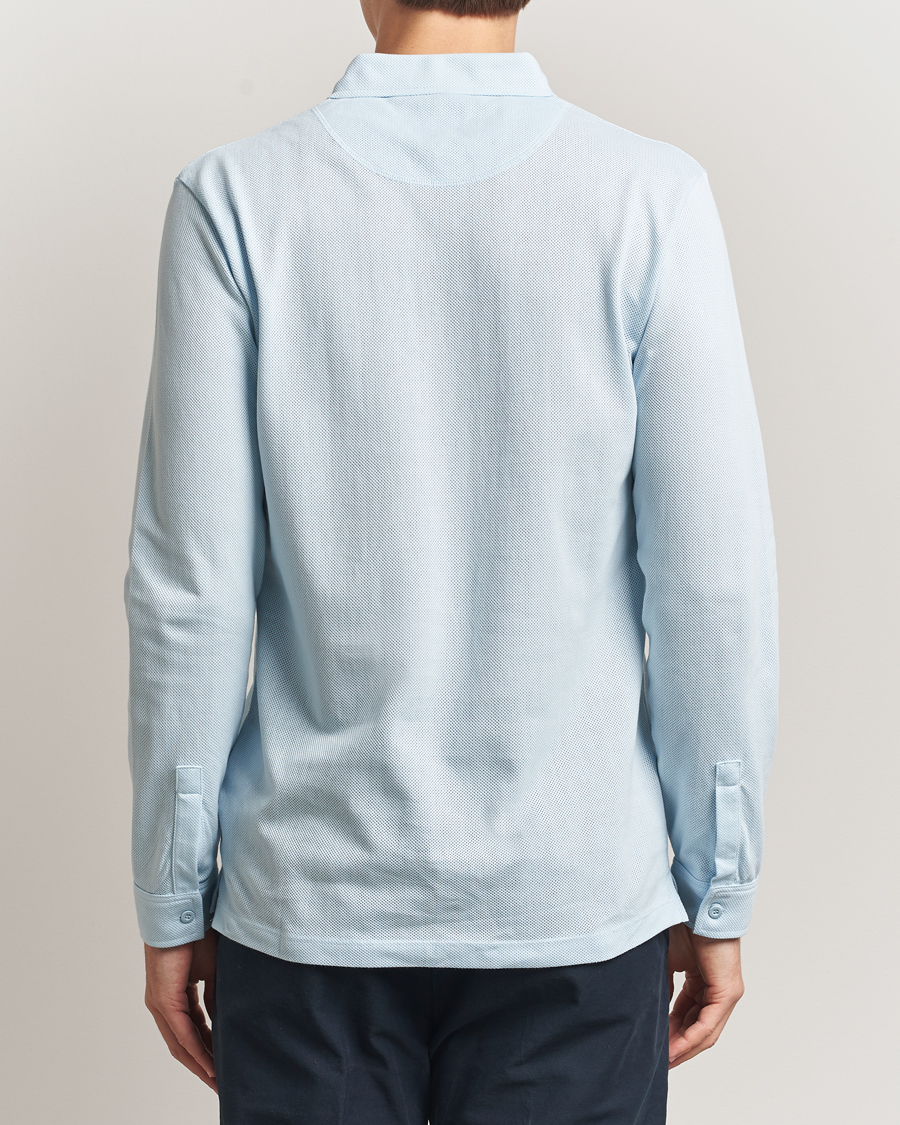 Heren | Polo's | Sunspel | Long Sleeve Riviera Polo Shirt Frost Blue