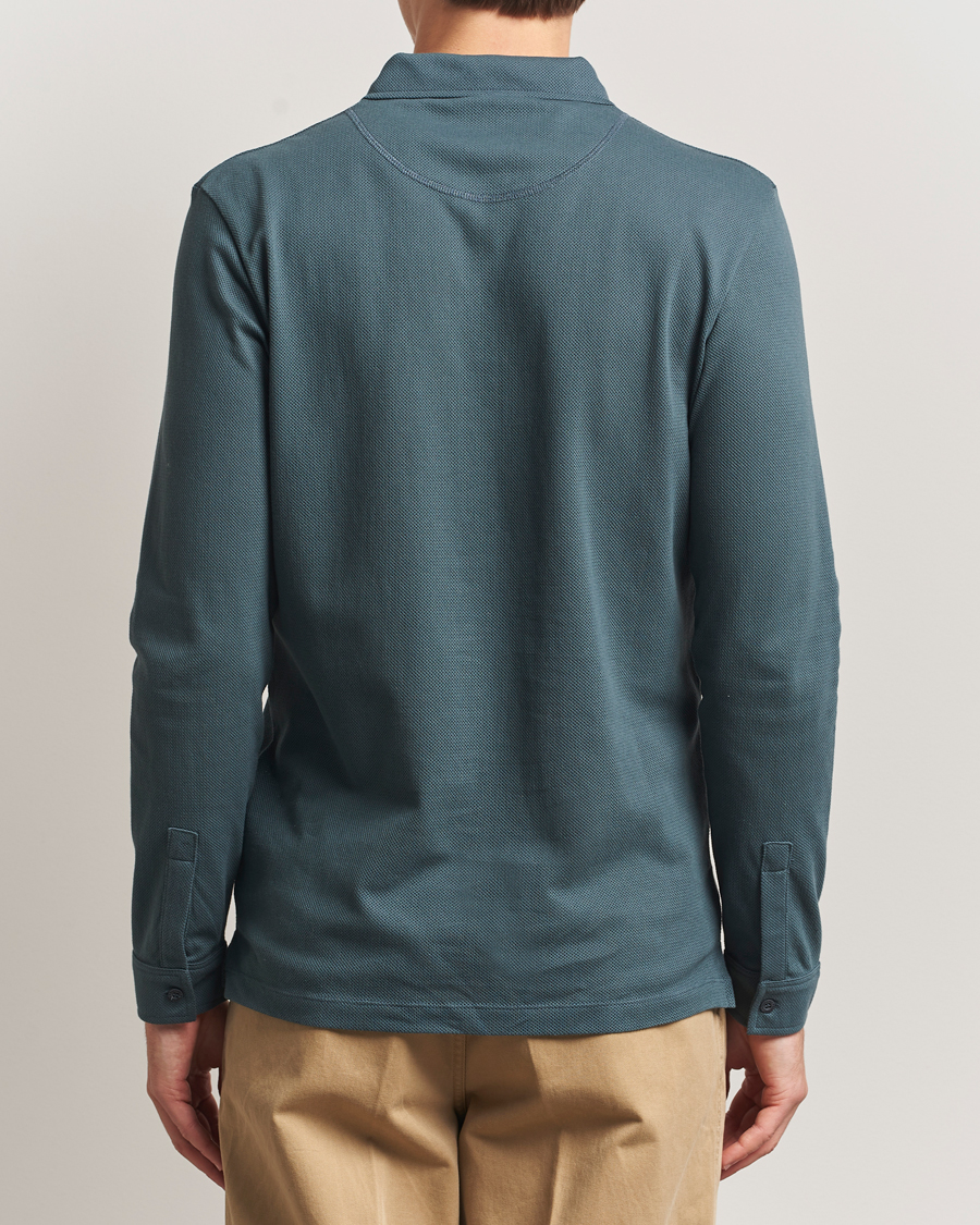 Heren | Polo's | Sunspel | Long Sleeve Riviera Polo Shirt Dark Petrol