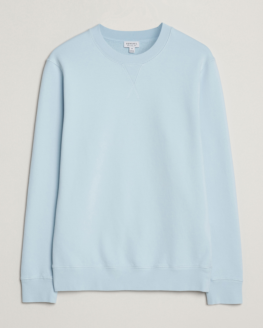 Heren | Truien | Sunspel | Loopback Sweatshirt Frost Blue