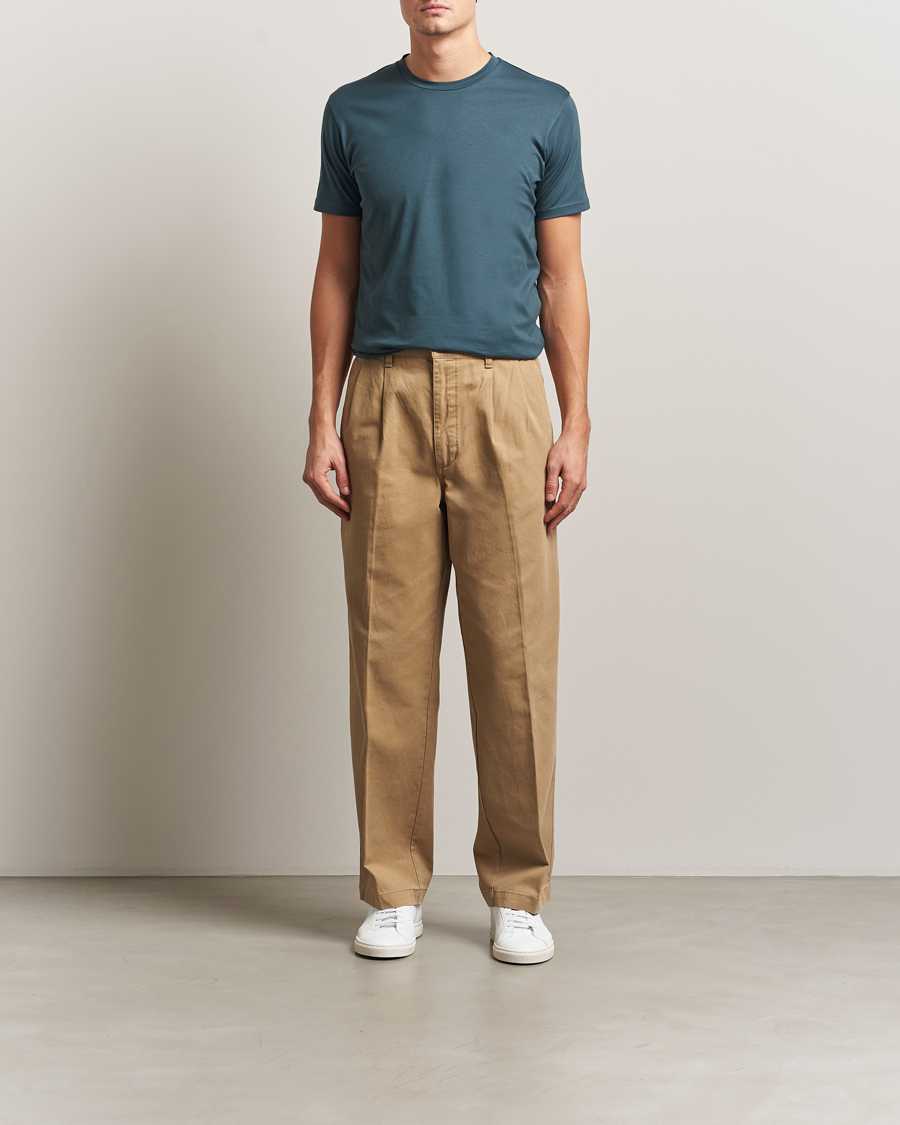 Heren | T-shirts | Sunspel | Riviera Midweight T-Shirt Dark Petrol