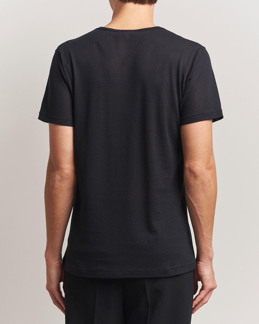 Heren | T-shirts | Sunspel | Cellular Underwear T-Shirt Black