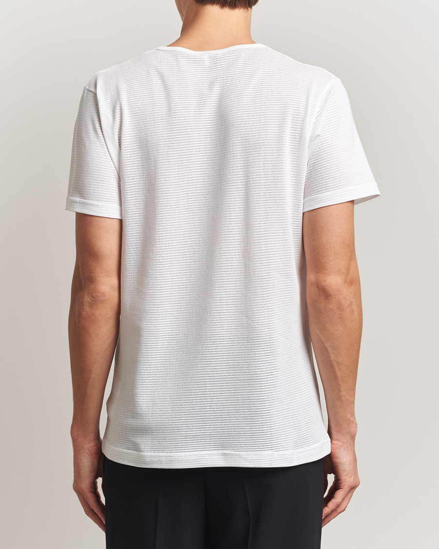 Heren | T-shirts | Sunspel | Cellular Underwear T-Shirt White