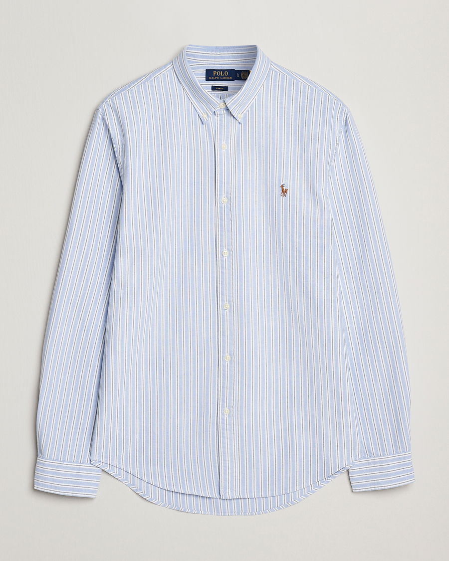 Heren | Overhemden | Polo Ralph Lauren | Slim Fit Oxford Striped Shirt Light Blue/White