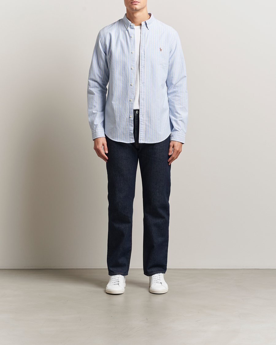 Heren | Overhemden | Polo Ralph Lauren | Slim Fit Oxford Striped Shirt Light Blue/White