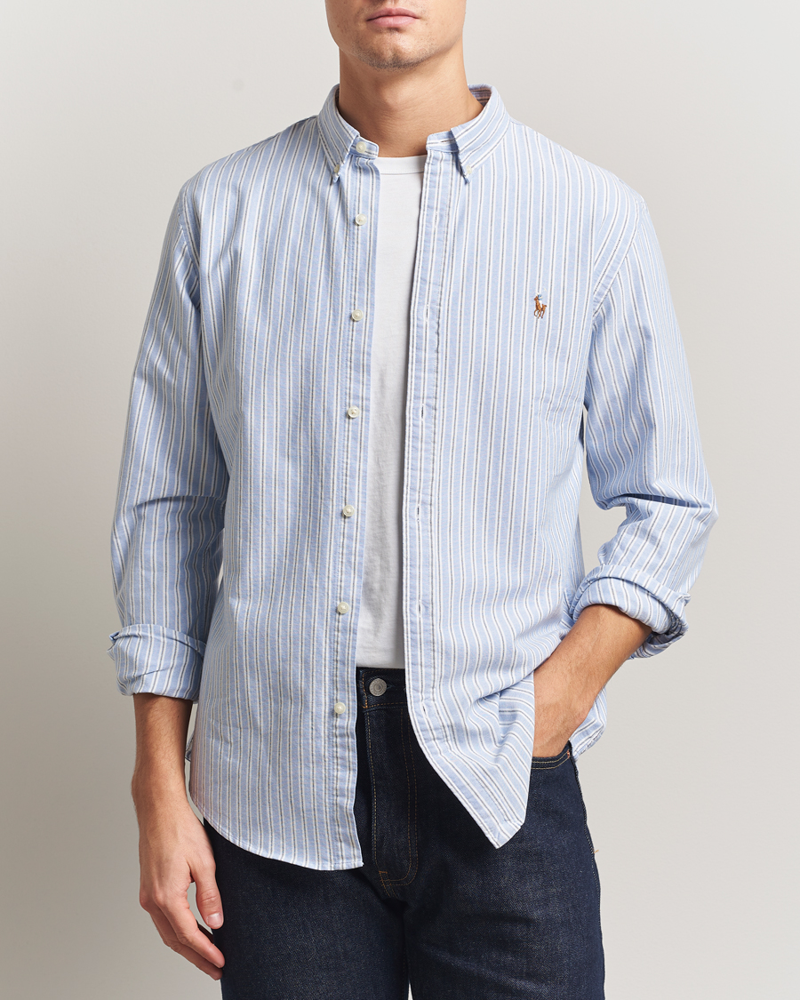 Heren | Overhemden | Polo Ralph Lauren | Slim Fit Oxford Striped Shirt Light Blue/White