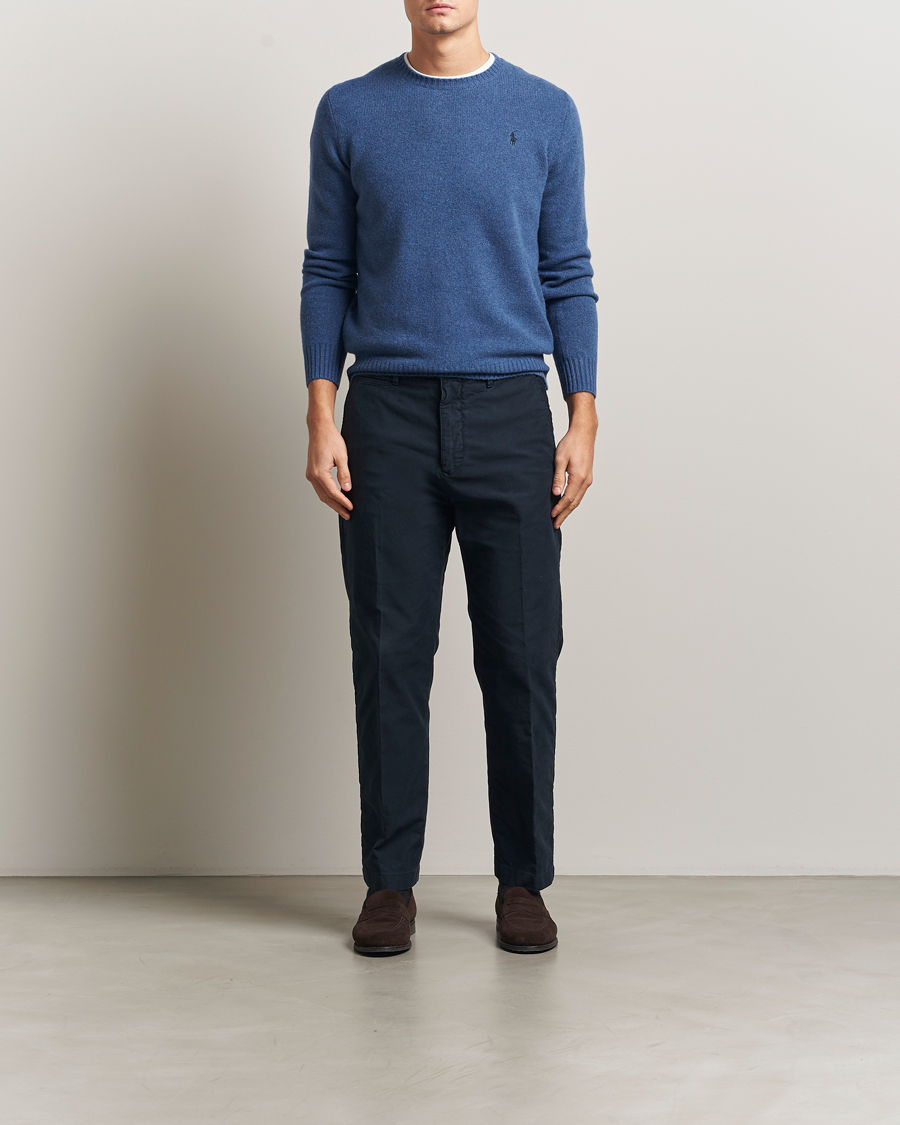 Heren | Polo's | Polo Ralph Lauren | Wool/Cashmere Crew Neck Seasalt Blue Heather