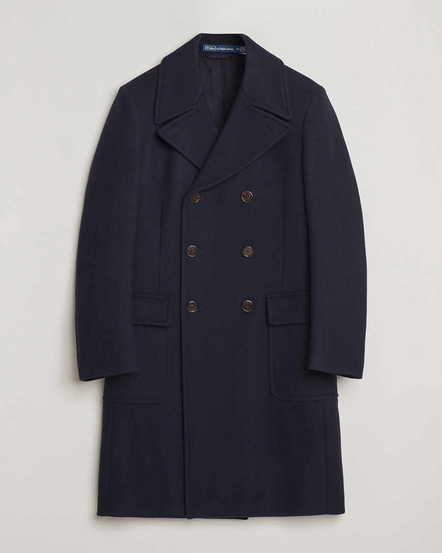 Heren | Overhemden | Polo Ralph Lauren | Double Breasted Top Wool Coat Navy