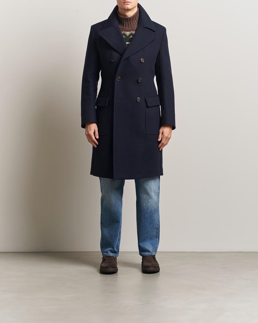 Heren | Jassen | Polo Ralph Lauren | Double Breasted Top Wool Coat Navy