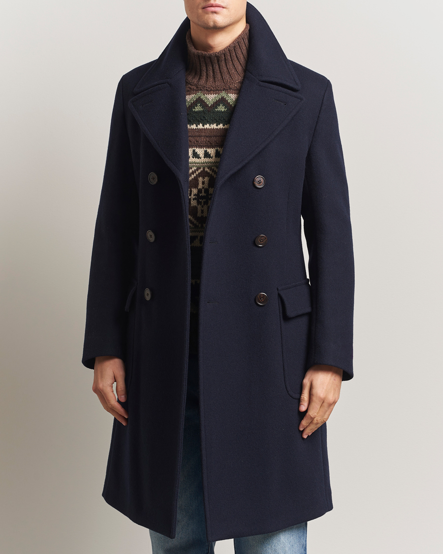 Heren | Overhemden | Polo Ralph Lauren | Double Breasted Top Wool Coat Navy
