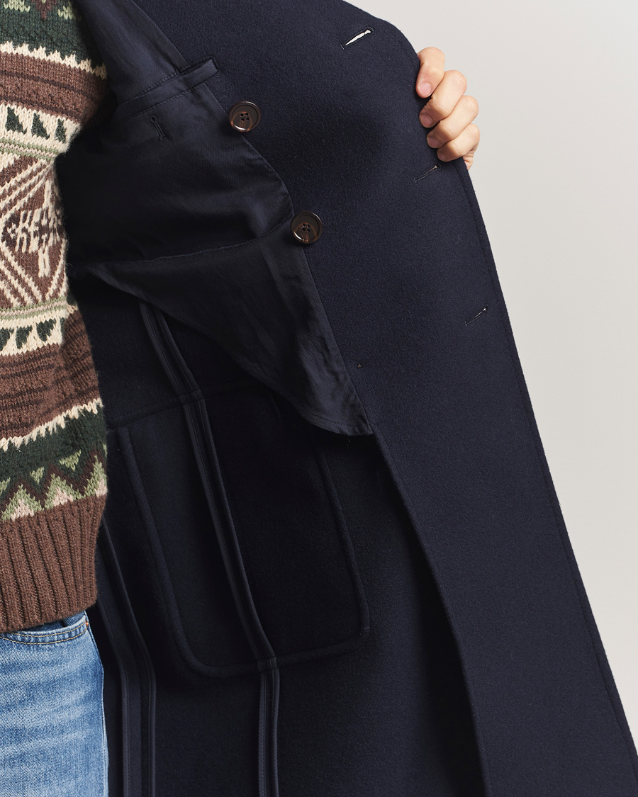 Heren | Overhemden | Polo Ralph Lauren | Double Breasted Top Wool Coat Navy