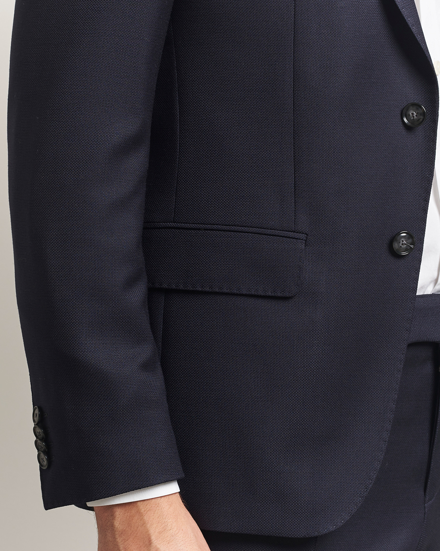 Heren | Pakken | BOSS BLACK | Huge Structured Wool Suit Dark Blue