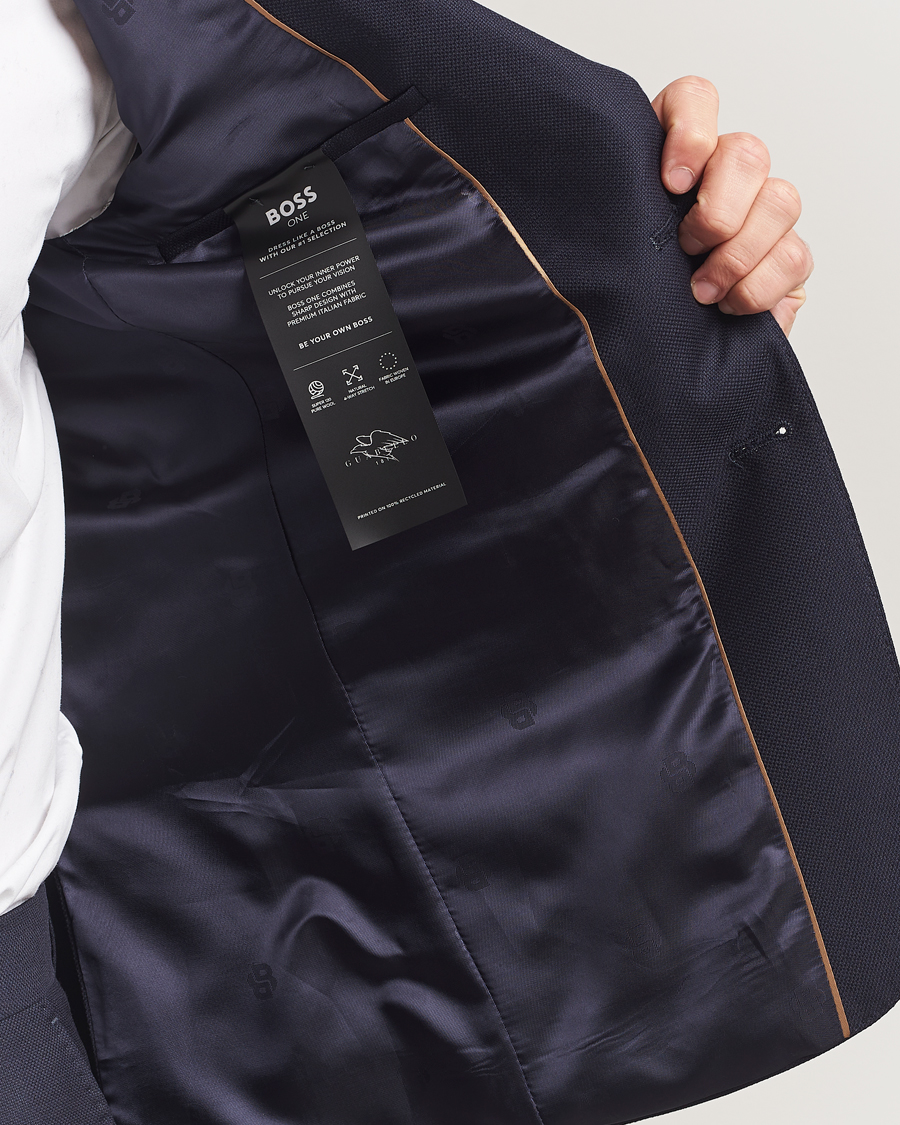 Heren | Pakken | BOSS BLACK | Huge Structured Wool Suit Dark Blue