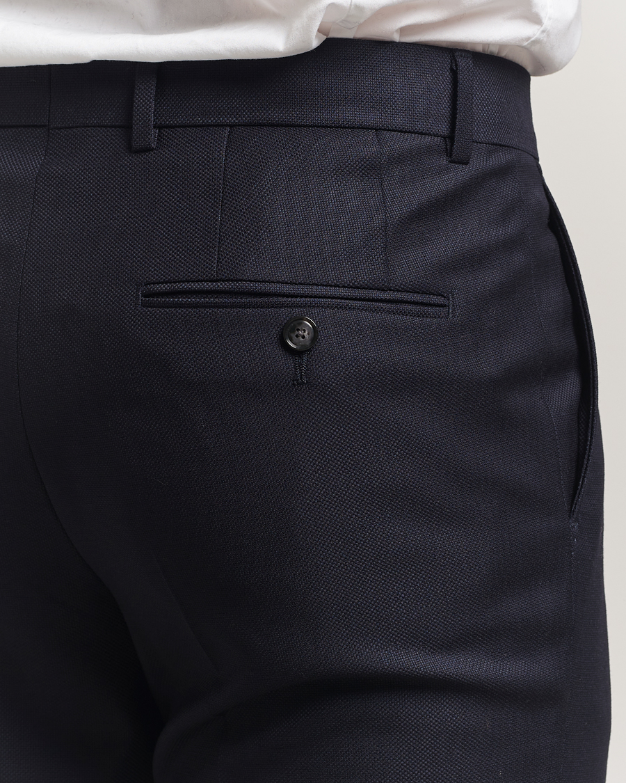 Heren | Pakken | BOSS BLACK | Huge Structured Wool Suit Dark Blue