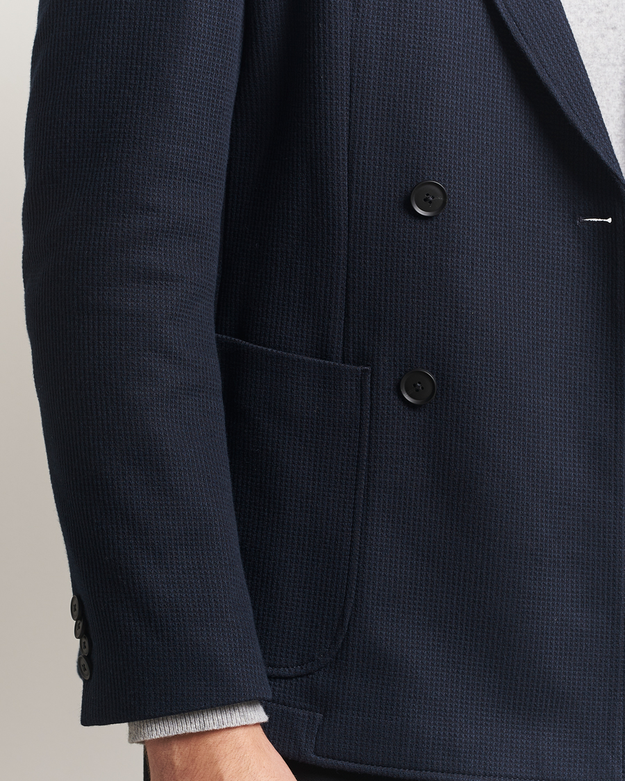 Heren | Blazers | BOSS BLACK | Hanry Jersey Double Breasted Blazer Dark Blue