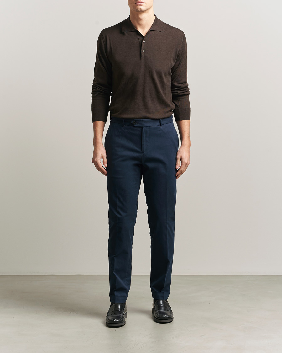 Heren | Broeken | BOSS BLACK | Genius Cotton Trousers Dark Blue