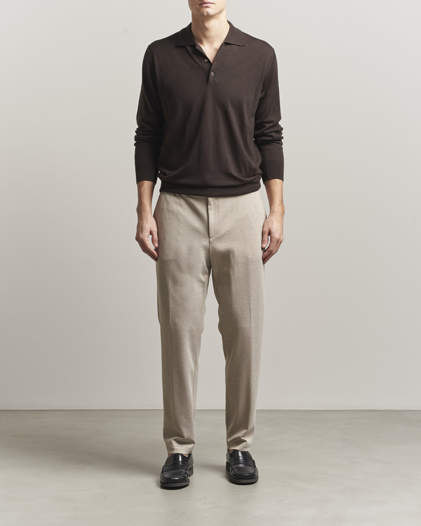 Heren | Broeken | BOSS BLACK | Perin Jersey Drawstring Trousers Dark Beige