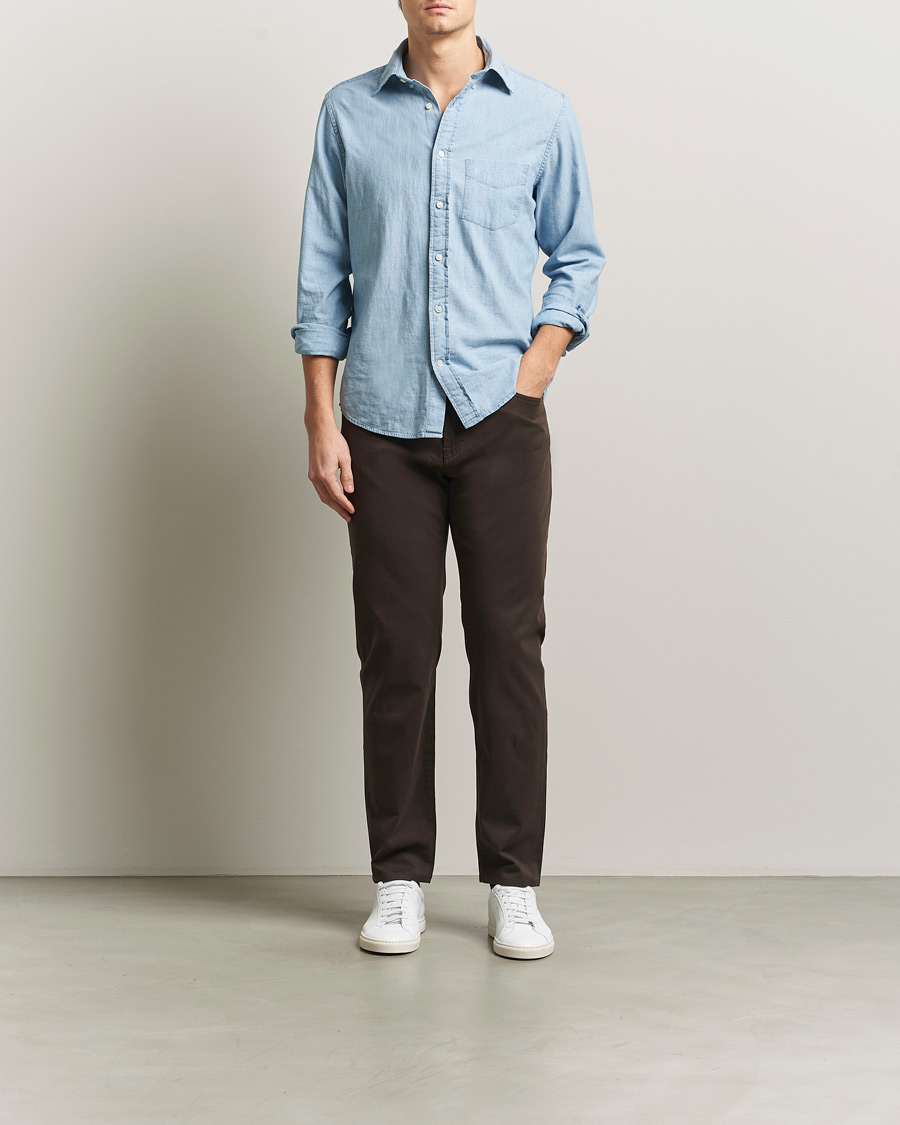 Heren | Broeken | BOSS BLACK | Re.Maine Cotton 5-Pocket Pants Dark Brown