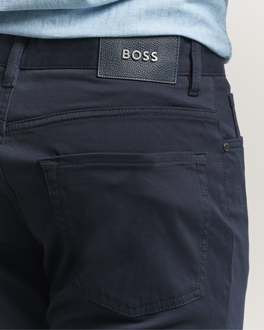 Heren | Broeken | BOSS BLACK | Re.Maine Cotton 5-Pocket Pants Dark Blue