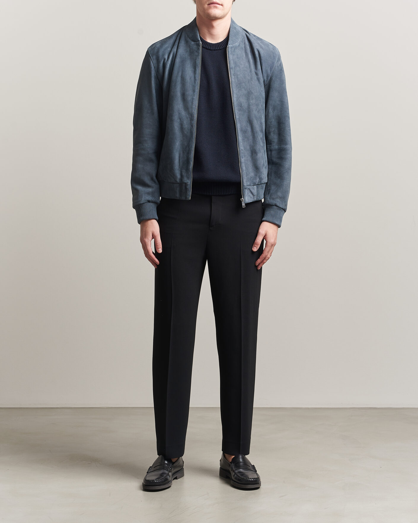 Heren | Jassen | BOSS BLACK | Muller Suede Jacket Open Blue