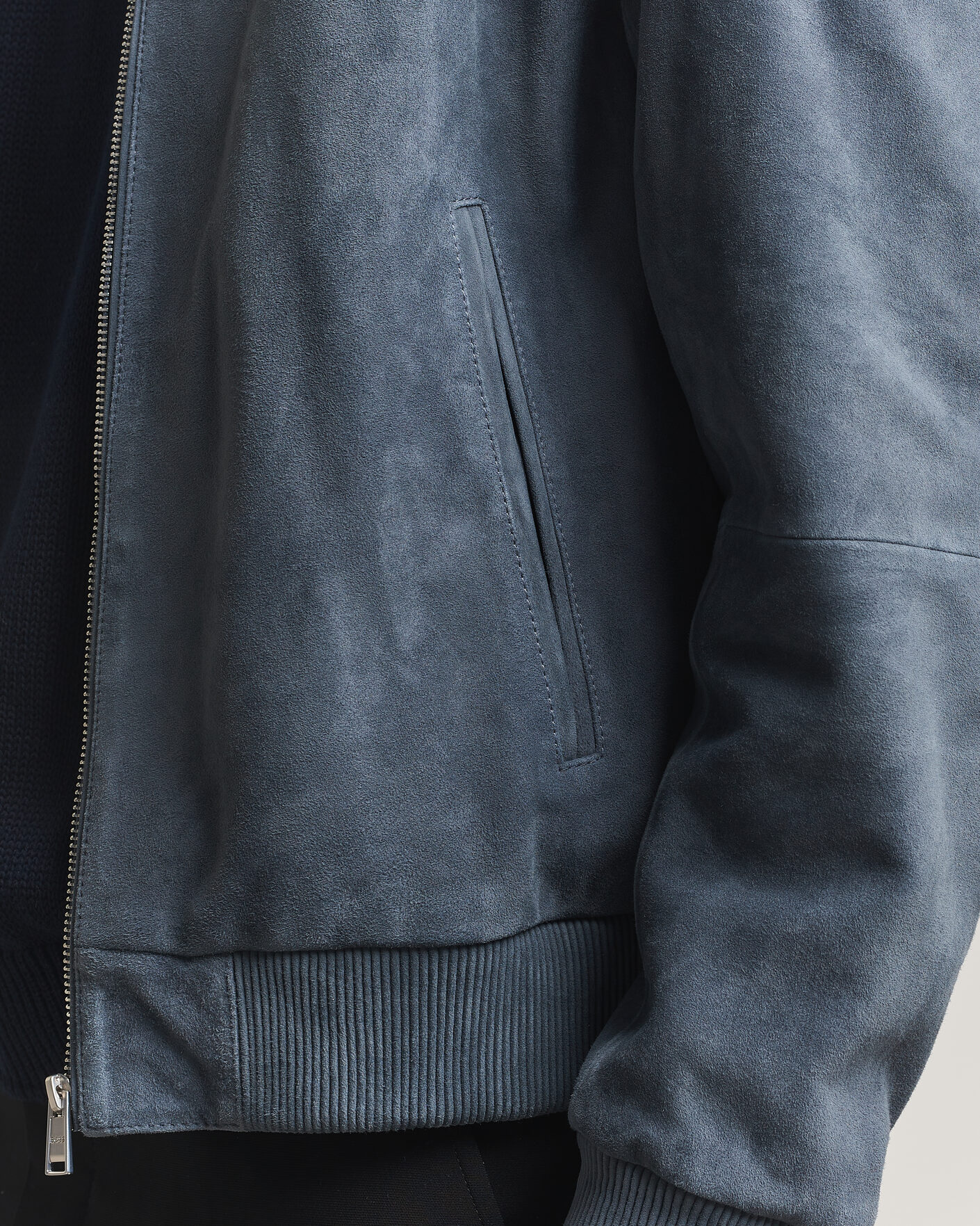 Heren | Jassen | BOSS BLACK | Muller Suede Jacket Open Blue