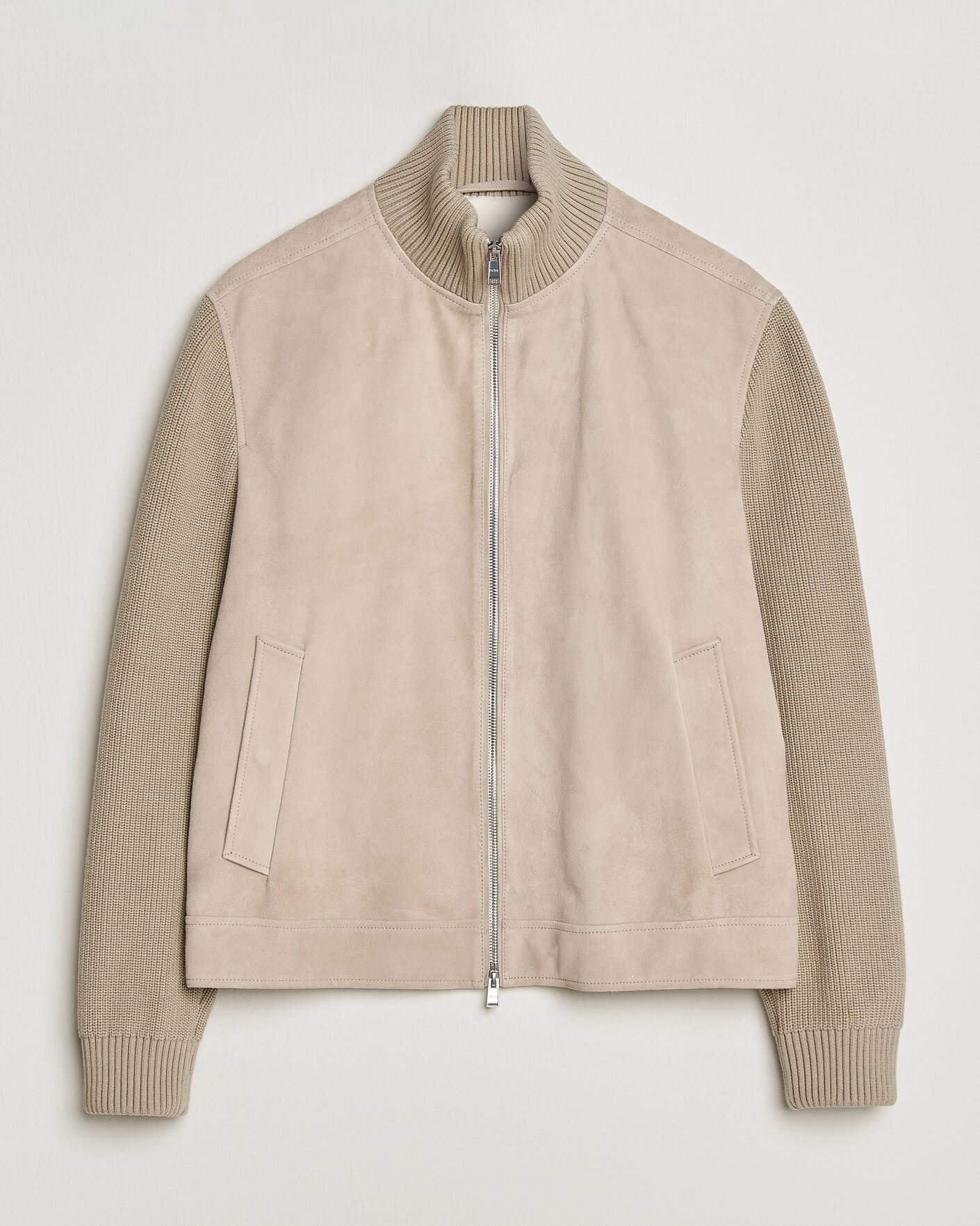 Heren | Jassen | BOSS BLACK | Maven Suede Hybrid Jacket Open White