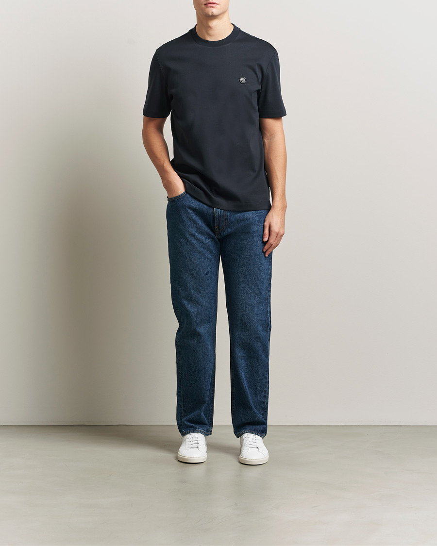 Heren | T-shirts | BOSS BLACK | Taut Regular Fit T-Shirt Dark Blue