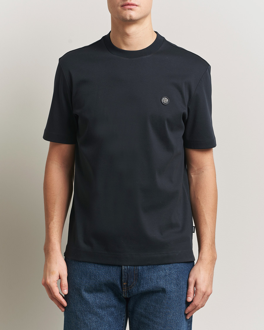 Heren | T-shirts | BOSS BLACK | Taut Regular Fit T-Shirt Dark Blue