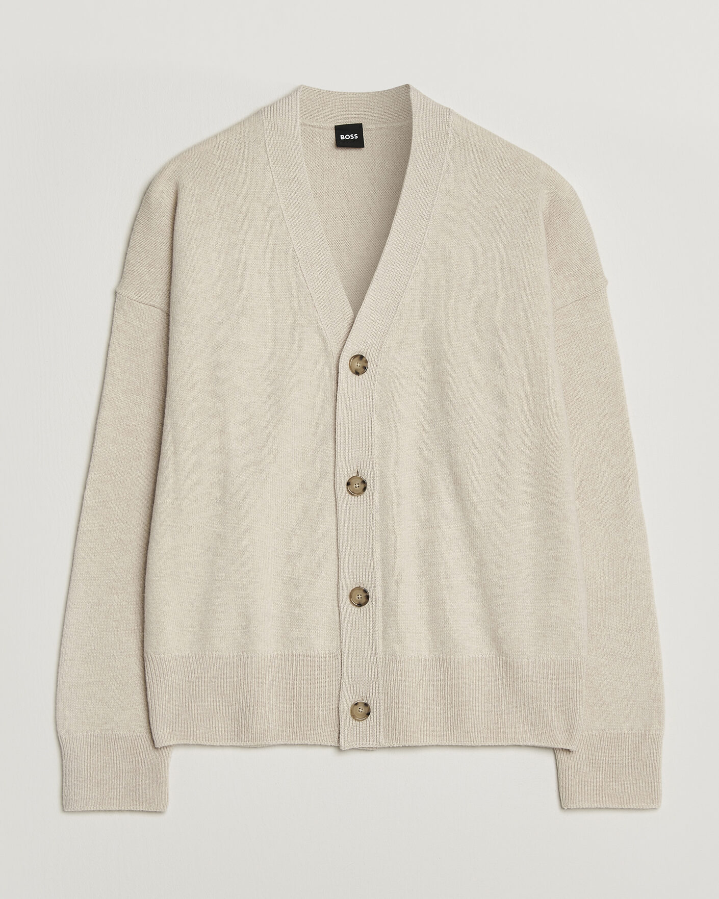 Heren | Truien | BOSS BLACK | Ucone Wool Knitted Cardigan Open White