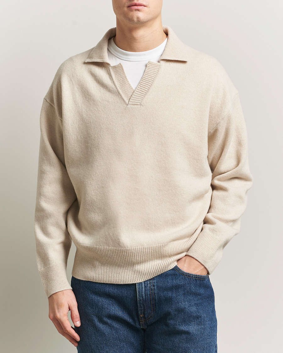 Heren | Truien | BOSS BLACK | Ucari Wool Knitted Polo Open White