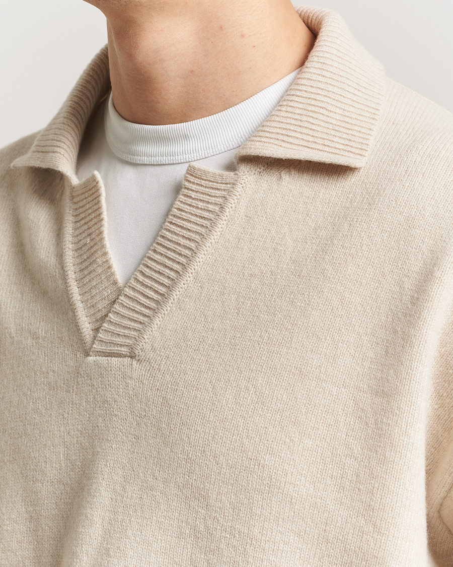 Heren | Truien | BOSS BLACK | Ucari Wool Knitted Polo Open White