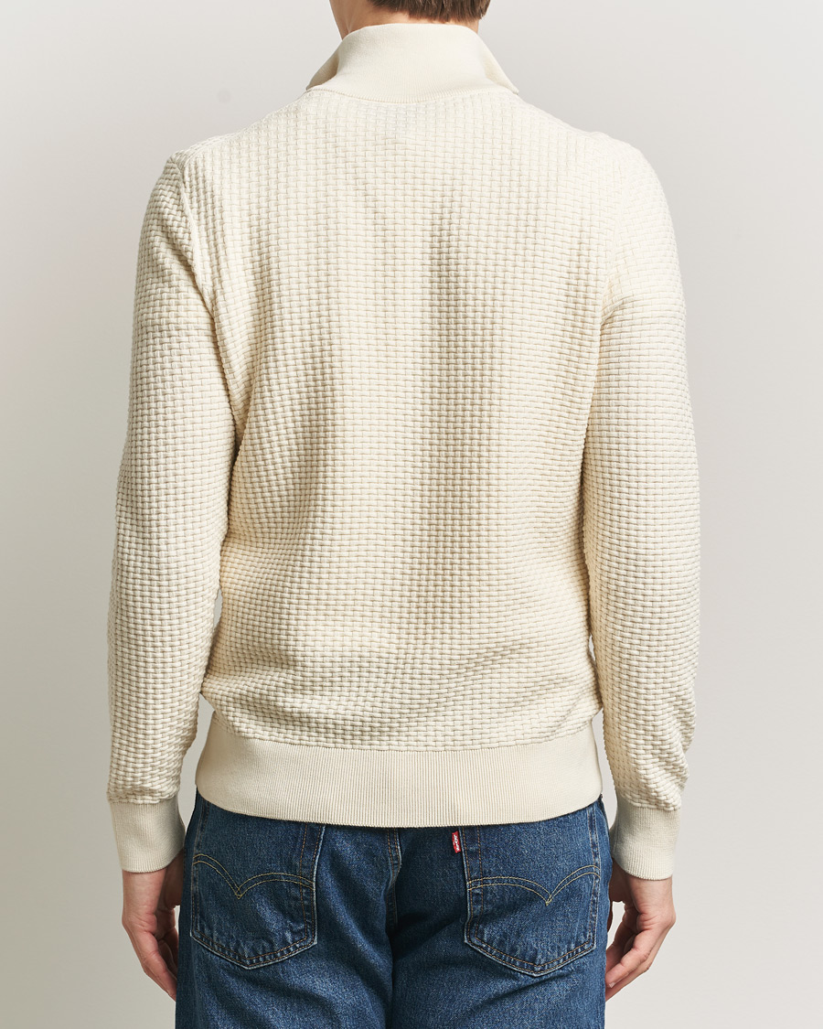 Heren | Truien | BOSS BLACK | Ulicio Structured Knitted Half Zip Open White
