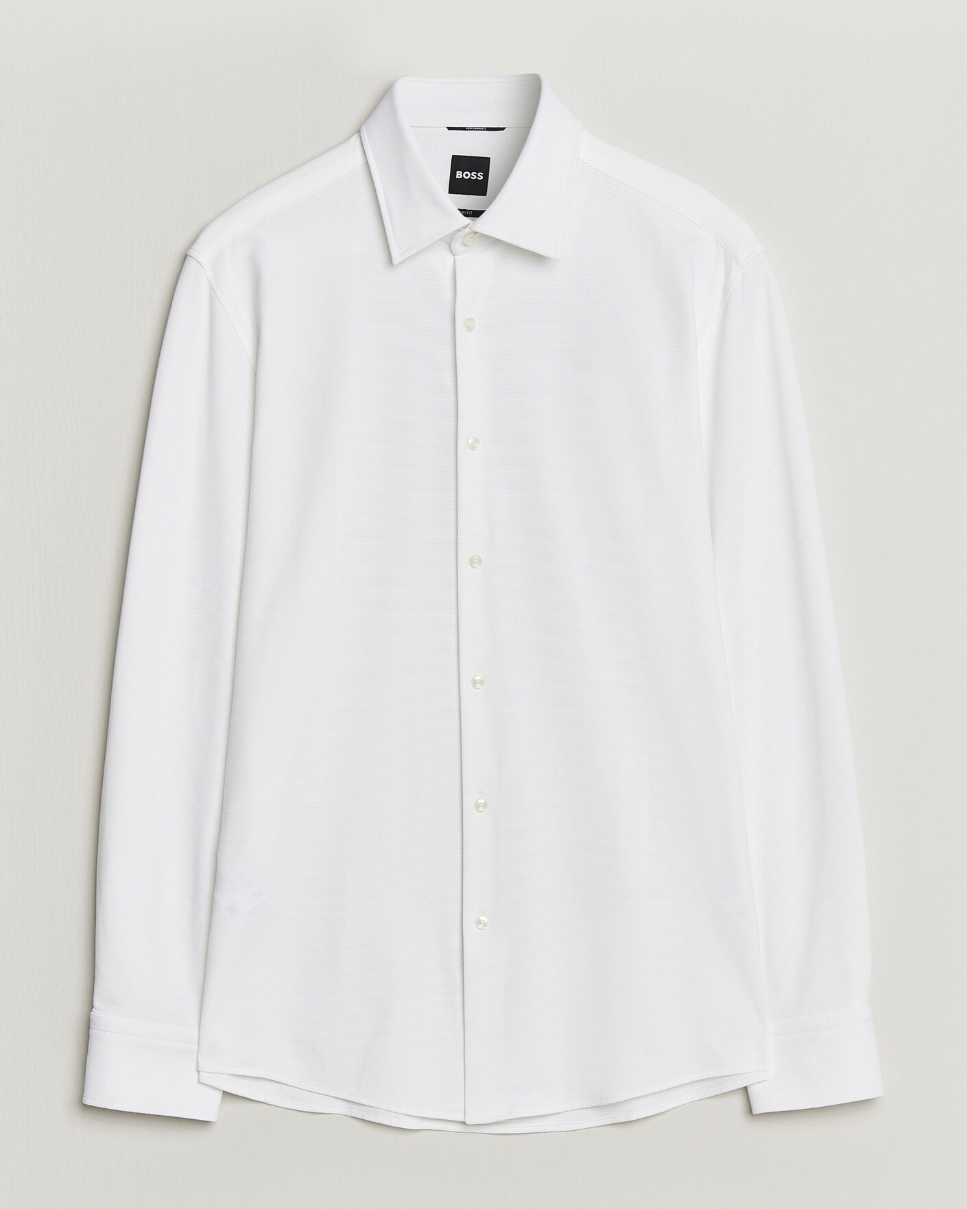 Heren | Overhemden | BOSS BLACK | Hank Structured Jersey Shirt White