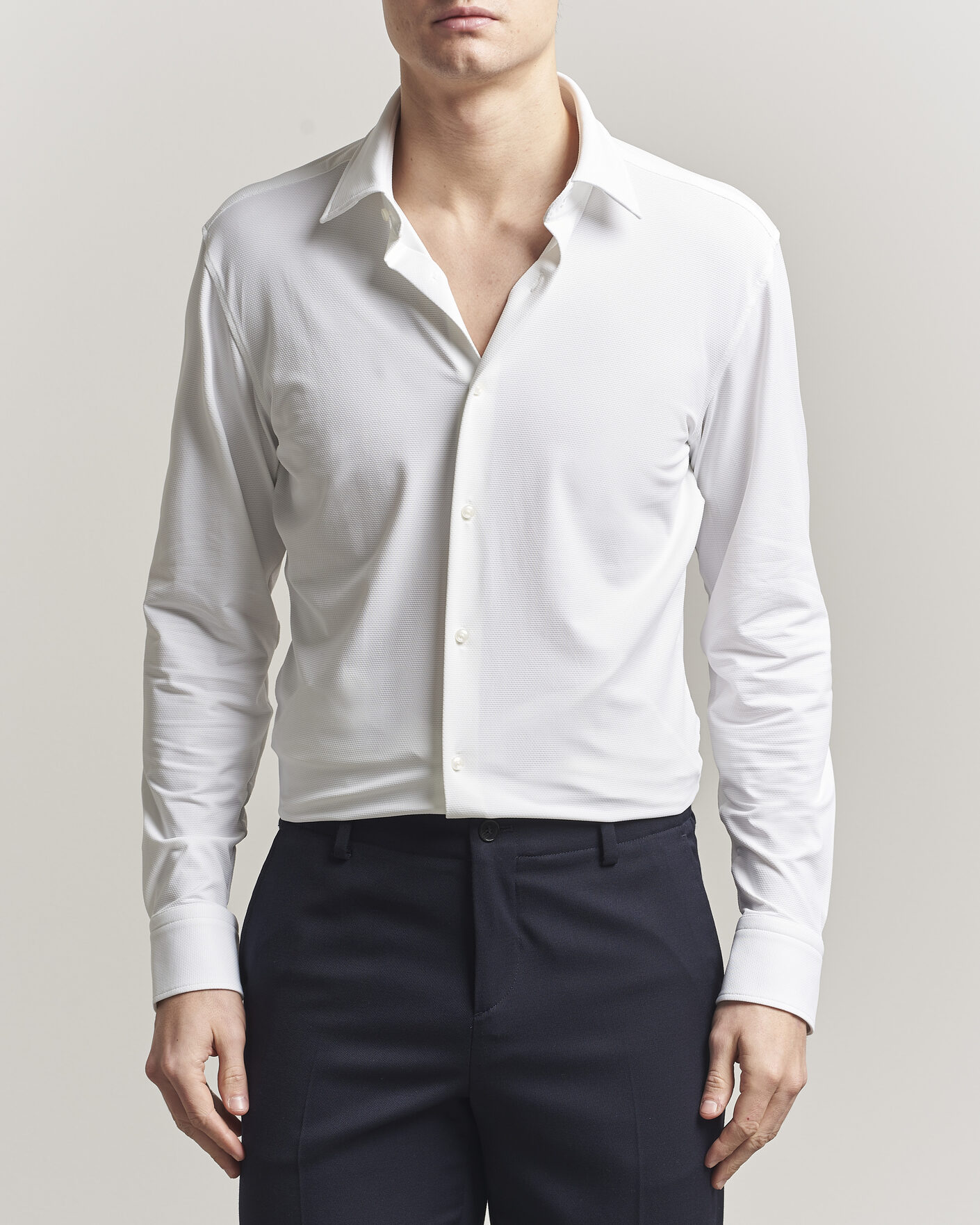 Heren | Overhemden | BOSS BLACK | Hank Structured Jersey Shirt White