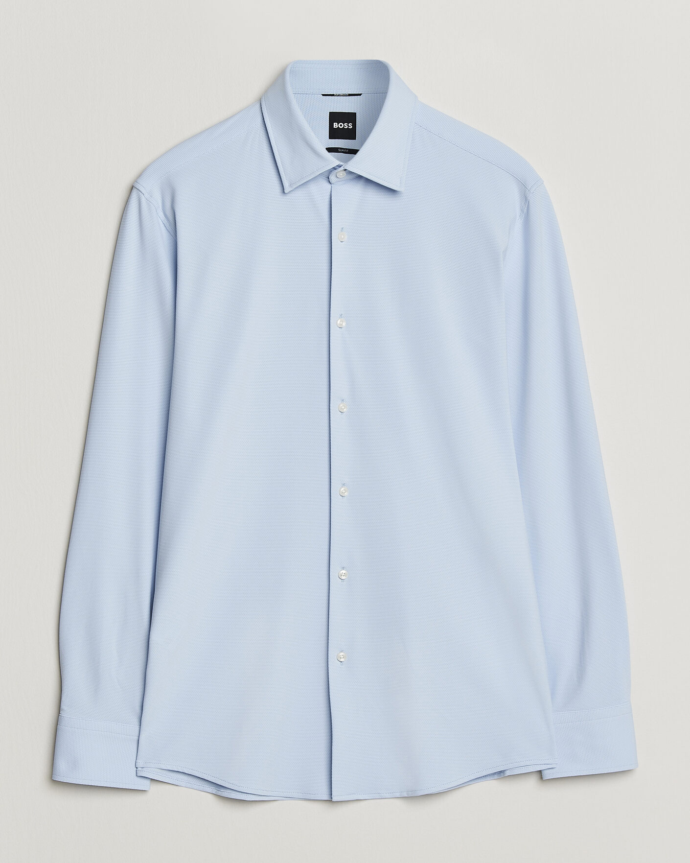 Heren | Overhemden | BOSS BLACK | Hank Structured Jersey Shirt Light Blue