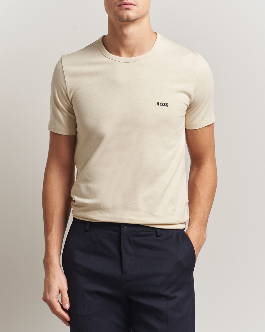 Heren | T-shirts | BOSS BLACK | 3-Pack Crew Neck T-Shirt Beige/Navy/Black