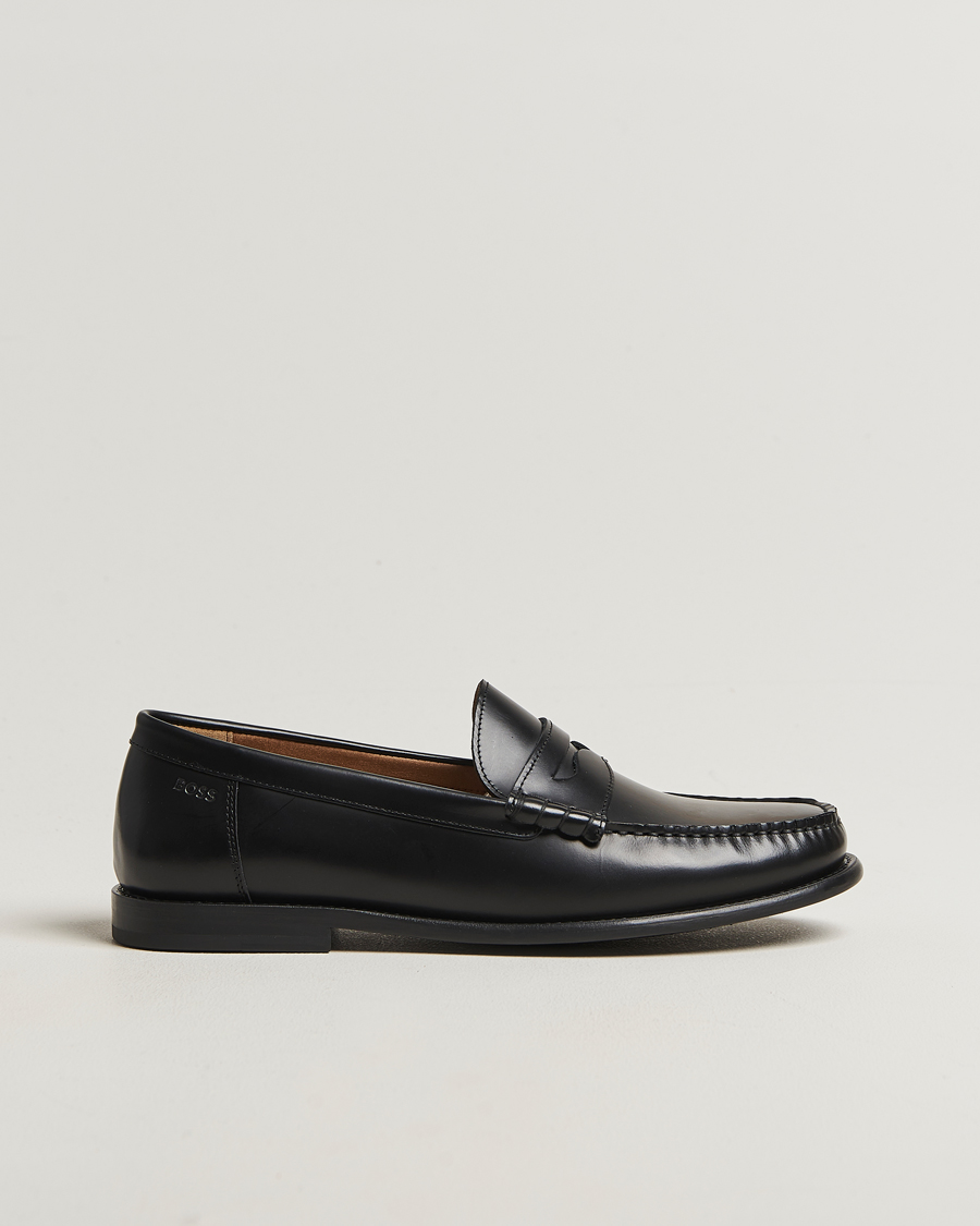 Heren | Instappers | BOSS BLACK | Tevan Leather Moccasin Black