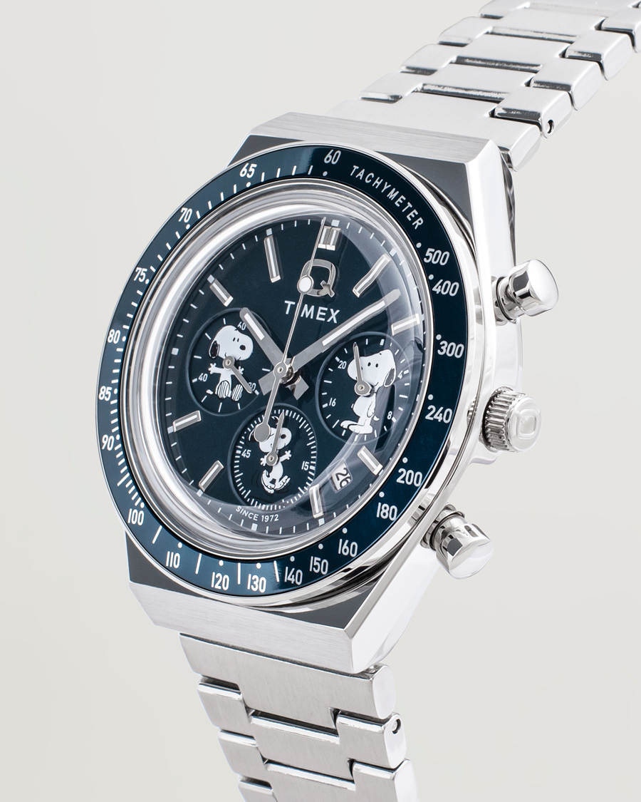 Heren | Timex Timex X Peanuts Q Chronograph Snoopy 40mm Blue Dial | Timex | X Peanuts Q Chronograph Snoopy 40mm Blue Dial