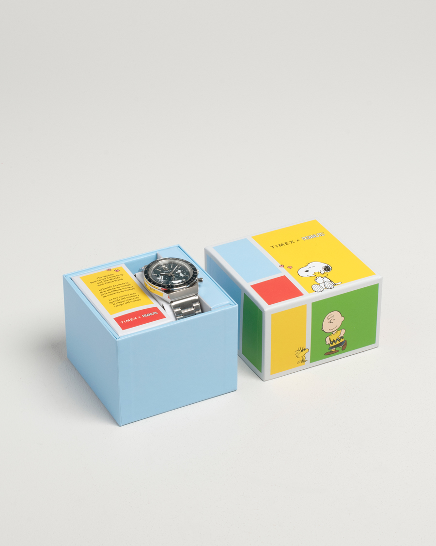Heren | Timex Timex X Peanuts Q Chronograph Snoopy 40mm Blue Dial | Timex | X Peanuts Q Chronograph Snoopy 40mm Blue Dial